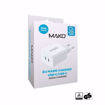 Picture of Mako Mako 35W EU Mains Charger for USB-C/USB-C in White